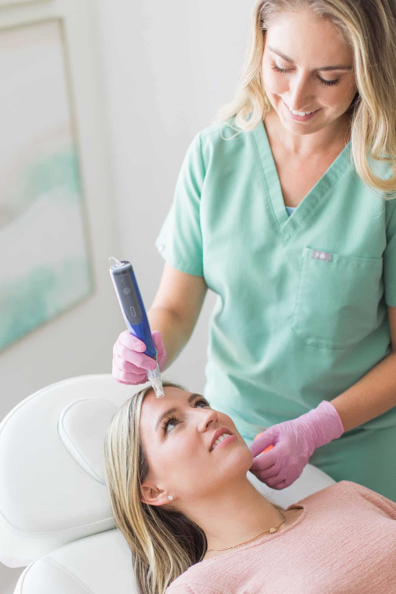 Facial injecting treatment. Skin platelet. Prp rich plasma injection. Beauty woman. Doctor gloves | San Carlos IV Bar in San Carlos, CA
